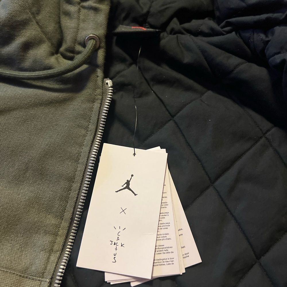 NWT Jordan x Travis Scott Cactus Jack Canvas Hooded Jacket Small $350 Retail - Picture 7 of 8